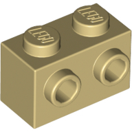 Lego kostka (kostička) 1x2 s nopy na jedné straně, béžová (6024495)